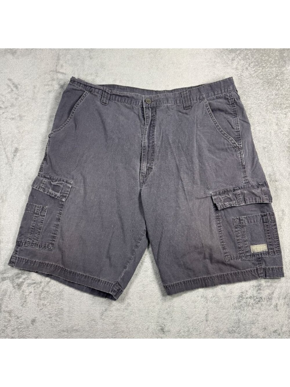 Y2K Grunge Baggy Wrangler Cargo Shorts Ripstop Gray Skater Gorpcore Utility
